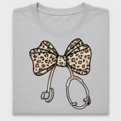 Leopard Bow Stethoscope Nurse DTF Transfer