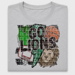 Go Lions Retro Basketball DTF Transfer