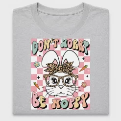 Groovy Don't Worry Be Hoppy Bunny DTF Transfer