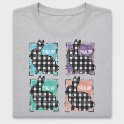 Personalized Plaid Bunny DTF Transfer