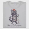 Festive Raccoon DTF Transfer