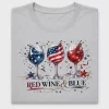 Red Wine & Blue Fourth of July DTF Transfer