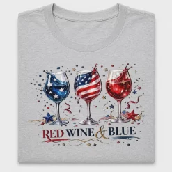 Red Wine & Blue Fourth of July DTF Transfer