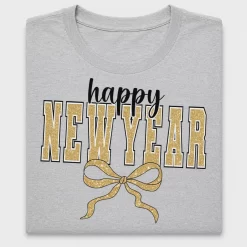 Happy New Year Gold Glitter DTF Transfer