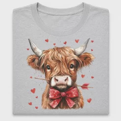 Watercolor Valentine Highland Cow DTF Transfer