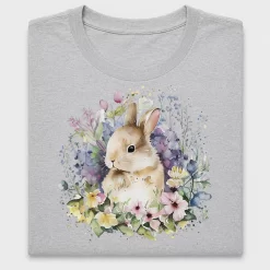 Watercolor Bunny Floral DTF Transfer