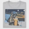 Funny Raccoon Baseball DTF Transfer