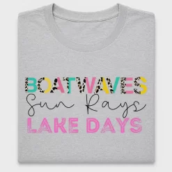 Boat Waves Sun Rays Lake Days DTF Transfer