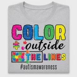 Color Outside The Lines Autism Awareness DTF Transfer