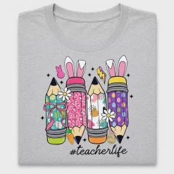 Teacher Life Pencil Bunny DTF Transfer