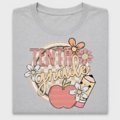 Tenth Grade Teacher Floral DTF Transfer
