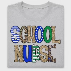 School Nurse DTF Transfer | Glitter Leopard Design