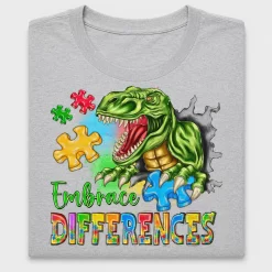 Embrace Differences Dinosaur DTF Transfer