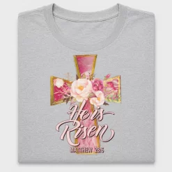 He Is Risen Floral Cross DTF Transfer