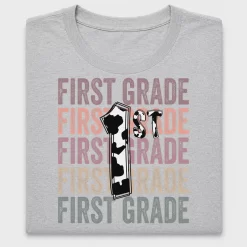 First Grade Cow Print DTF Transfer