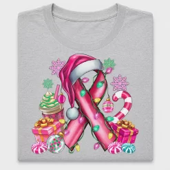 Pink Christmas Ribbon DTF Transfer