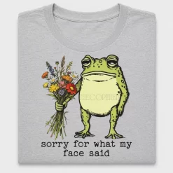 Sorry For What My Face Said Frog DTF Transfer