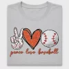 Peace Love Baseball DTF Transfer