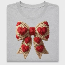 Cozy Yarn Bow Heart DTF Transfer