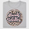 Retro Social Worker Leopard DTF Transfer