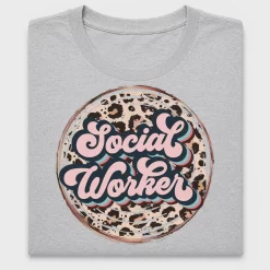 Retro Social Worker Leopard DTF Transfer