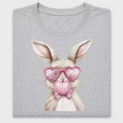 Easter Bunny Glitter Heart DTF Transfer