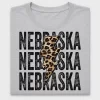 Distressed Nebraska Leopard Bolt DTF Transfer