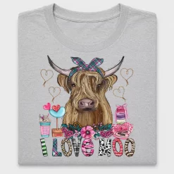 I Love Moo Highland Cow DTF Transfer for Shirts