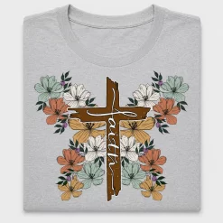 Faith Floral Cross DTF Transfer