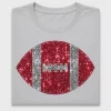 Red Sequin Football DTF Transfer
