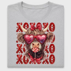 Valentine Highland Cow DTF Transfer
