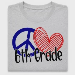 Peace Love 6th Grade DTF Transfer