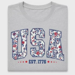 Patriotic Floral USA DTF Transfer