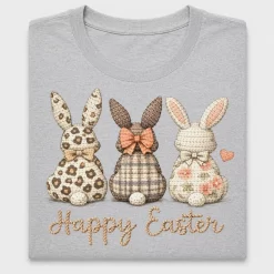Happy Easter Brown Bunnies DTF Transfer
