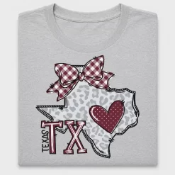 Texas State Heart DTF Transfer