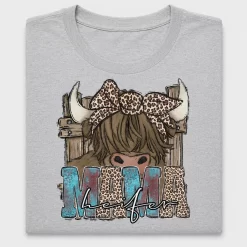 Mama Highland Cow Leopard DTF Transfer
