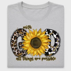 Sunflower With God All Things Possible DTF Transfer