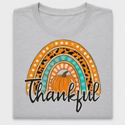 Thankful Rainbow Pumpkin DTF Transfer