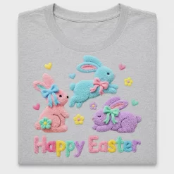 Colorful Bunny Happy Easter DTF Transfer