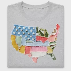 Patchwork USA Map DTF Transfer