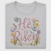 He Is Risen Floral Embroidery DTF Transfer