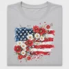 Floral American Flag DTF Transfer