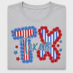 Patriotic Texas Floral DTF Transfer