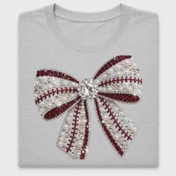 Rhinestone Baseball Bow DTF Transfer