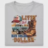 Retro Blue Collar Dollar Western DTF Transfer
