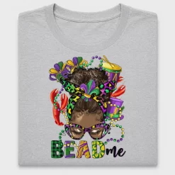 Mardi Gras Messy Bun DTF Transfer