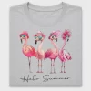 Hello Summer Flamingo DTF Transfer