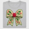 Embroidered Christmas Bow DTF Transfer