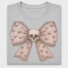Gothic Skull Lace Bow DTF Transfer