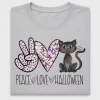 Peace Love Halloween Black Cat DTF Transfer